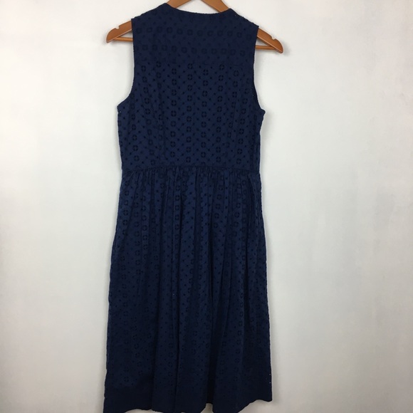 J Crew Eyelet Shirtdress in Navy - Picture 5 of 5